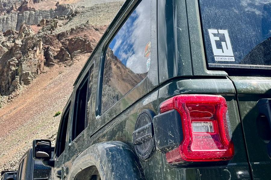 A trail-built Jeep on a Colorado mountain pass