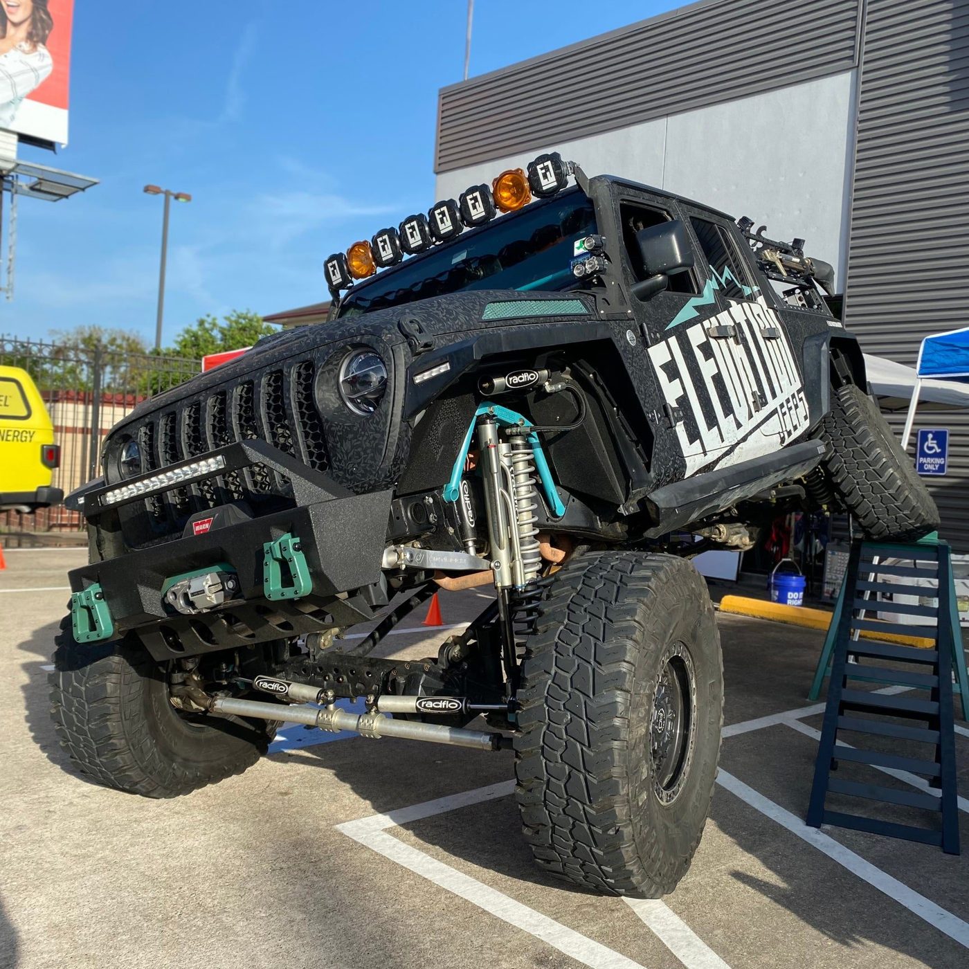 A custom black Jeep build at the Elevation Jeeps shop