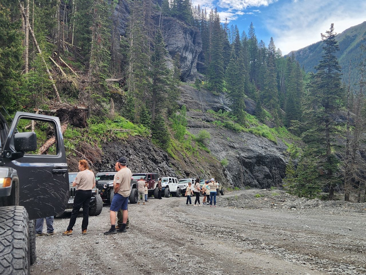Elevation Nation rigs on a Colorado mountain road