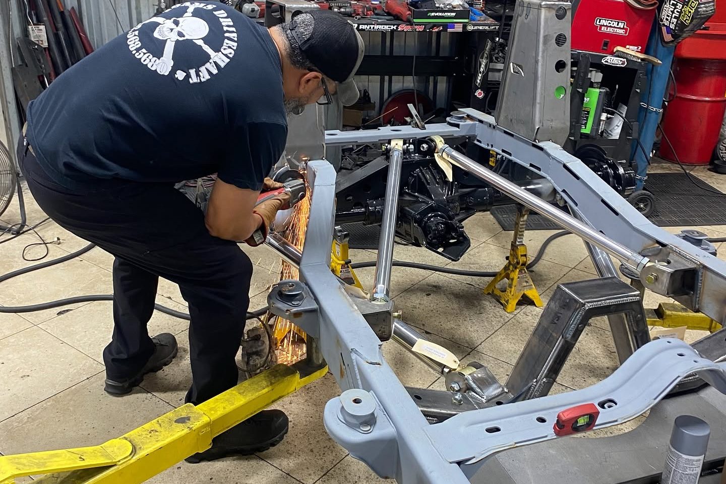 Work underway in the Elevation Jeeps shop