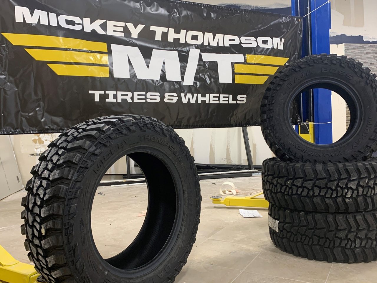Mickey Thompson tires and wheels ready to mount