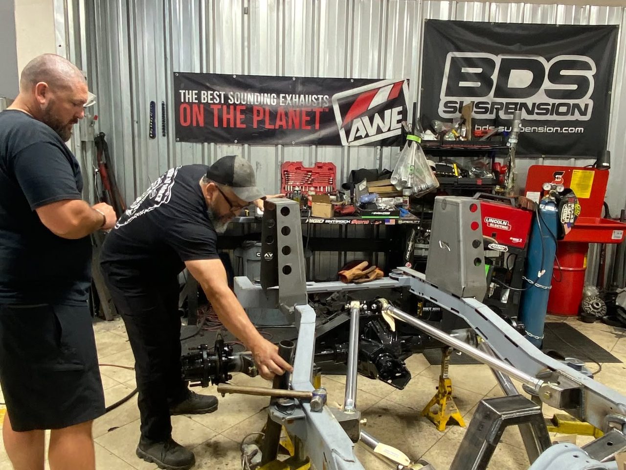 A build up on the rack in the Elevation Jeeps shop