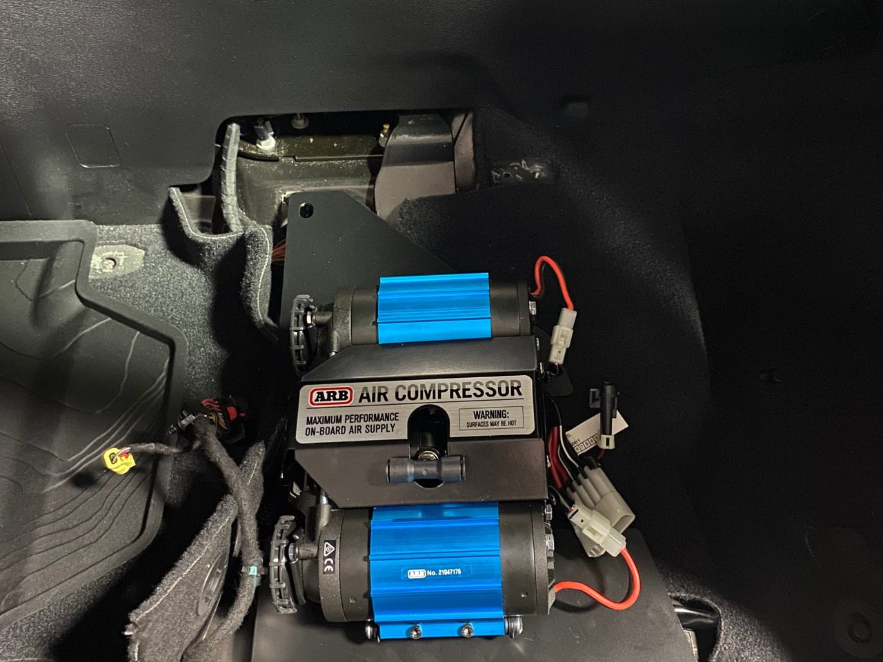A fresh intake installed under the hood